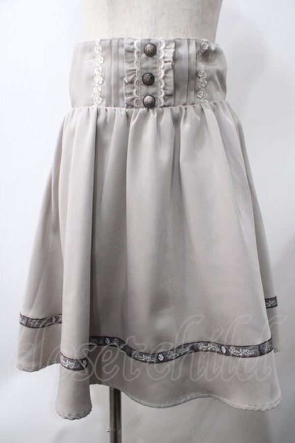 画像1: axes femme / テープ使いギャザースカート M グレー Y-25-05-22-214-AX-SK-SZ-ZY (1)