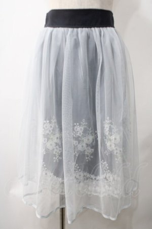 画像: axes femme POETIQUE / お花刺繍チュールスカート M コン Y-25-05-22-215-AX-SK-SZ-ZY