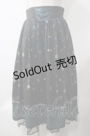 画像: axes femme / オーナメントジュエリー柄スカート F 黒 Y-25-05-22-217-AX-SK-SZ-ZI