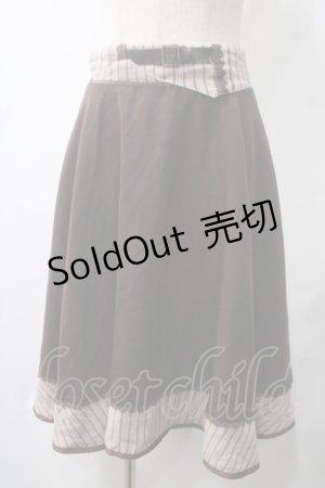 画像: axes femme / レジメ柄サーキュラースカート  ブラウン Y-25-05-22-218-AX-SK-SZ-ZI