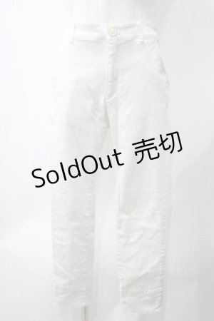 画像: axes femme / 裾ロールアップストレッチパンツ  白 Y-25-05-22-222-AX-PA-SZ-ZI