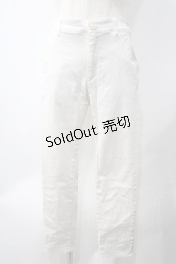 画像1: axes femme / 裾ロールアップストレッチパンツ  白 Y-25-05-22-222-AX-PA-SZ-ZI (1)