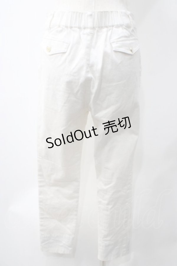 画像2: axes femme / 裾ロールアップストレッチパンツ  白 Y-25-05-22-222-AX-PA-SZ-ZI (2)