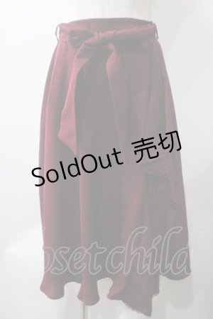 画像: axes femme / ラッフルレーススカート  ワイン Y-25-05-22-223-AX-TO-SZ-ZI