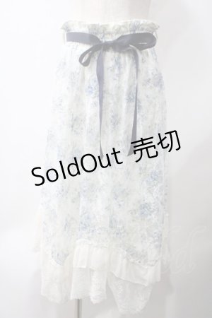画像: axes femme / フローラルレースイレヘムスカート F ブルー Y-25-05-22-231-AX-SK-SZ-ZI