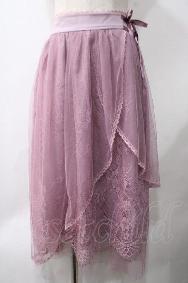 画像1: axes femme / sajouプリントレーススカート M アワピンク Y-25-05-22-237-AX-SK-SZ-ZY (1)