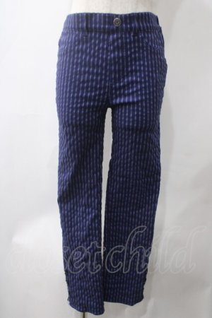 画像: axes femme / 編み上げストレッチスキニーパンツ M 青 Y-25-05-22-240-AX-PA-SZ-ZY
