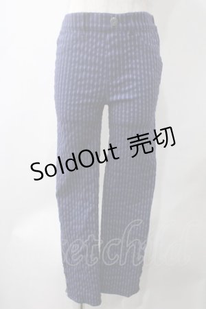 画像: axes femme / 編み上げストレッチスキニーパンツ M 青 Y-25-05-22-240-AX-PA-SZ-ZI