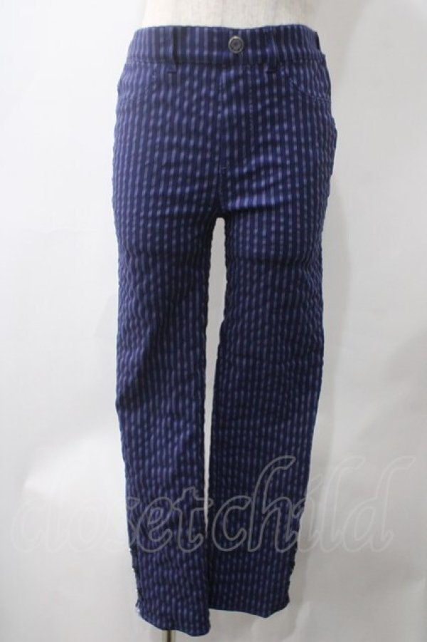 画像1: axes femme / 編み上げストレッチスキニーパンツ M 青 Y-25-05-22-240-AX-PA-SZ-ZY (1)
