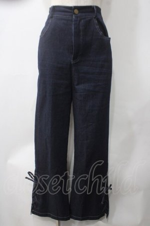 画像: axes femme POETIQUE / レースアップデニムパンツ M インデイゴ Y-25-05-22-241-AX-PA-SZ-ZY