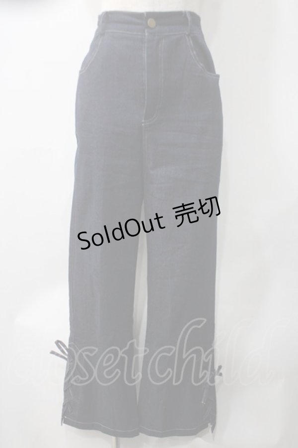 画像1: axes femme POETIQUE / レースアップデニムパンツ M インデイゴ Y-25-05-22-241-AX-PA-SZ-ZI (1)