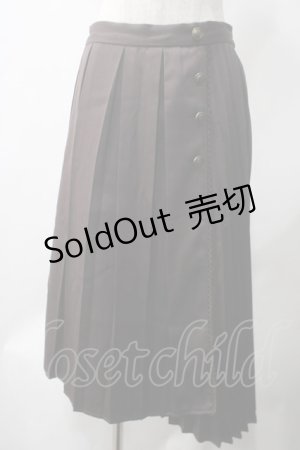 画像: axes femme / ダブルプリーツスカート M 茶 Y-25-05-22-246-AX-SK-SZ-ZY