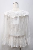画像2: axes femme / バラ刺繍シースルーブラウス M 白 Y-25-05-22-032-AX-BL-SZ-ZY (2)