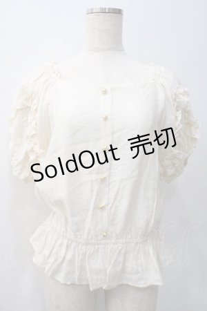 画像: axes femme / フリルスリーブブラウス M キナリ Y-25-05-22-033-AX-TO-SZ-ZI