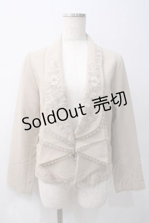 画像: axes femme / 襟刺繍ジャケット  ベージュ Y-25-05-22-039-AX-JA-SZ-ZI