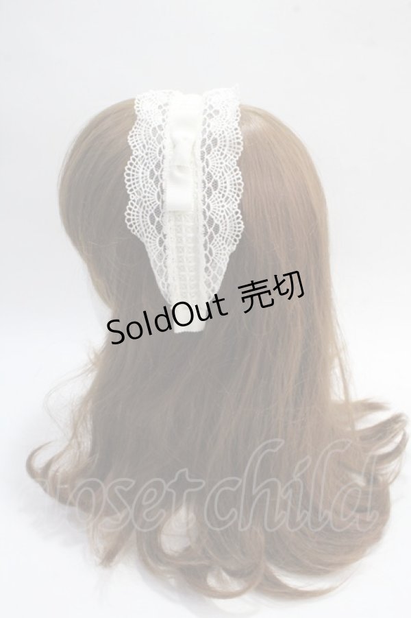 画像2: Melody BasKet / 旋律で紡いだレースカチューシャ  アイボリー Y-25-05-25-045-LO-AC-SZ-ZY (2)