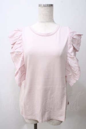 画像: axes femme POETIQUE / コットンレースフリルプルオーバー  ピンク Y-25-05-25-067-AX-TO-SZ-ZY