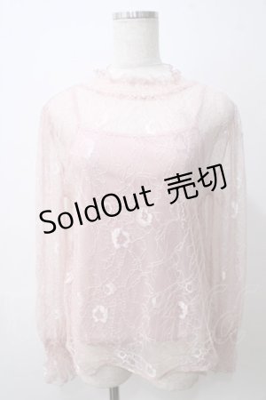 画像: axes femme / インナーキャミ付き総レースプルオーバー  ピンク Y-25-05-25-068-AX-TO-SZ-ZY