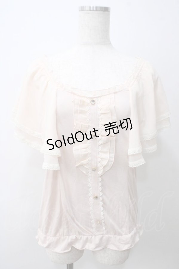 画像1: axes femme / シフォン袖トップス  ピンク Y-25-05-25-069-AX-TO-SZ-ZY (1)