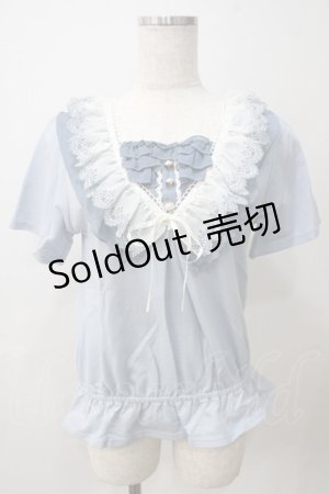 画像: axes femme / レイヤード風カットデニムプルオーバー  ウォッシュ Y-25-05-25-080-AX-TO-SZ-ZY