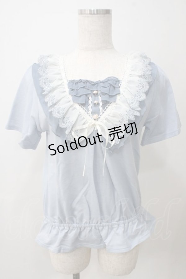 画像1: axes femme / レイヤード風カットデニムプルオーバー  ウォッシュ Y-25-05-25-080-AX-TO-SZ-ZY (1)