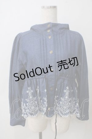 画像: axes femme / 刺繍入りデニムパーカー  デニム Y-25-05-25-081-AX-TO-SZ-ZY