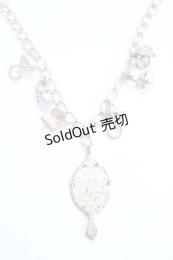 画像2: Jane Marple / 宝石と鏡のネックレス  シルバー×ブルー Y-25-05-25-001-JM-AC-SZ-ZY (2)