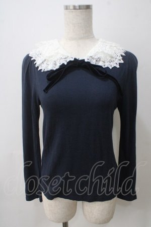 画像: Jane Marple / マルチレースカラーカットソー M ネイビ- Y-25-05-25-092-JM-TO-SZ-ZY