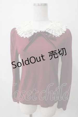 画像: Jane Marple / マルチレースカラーカットソー M ワイン Y-25-05-25-094-JM-TO-SZ-ZY
