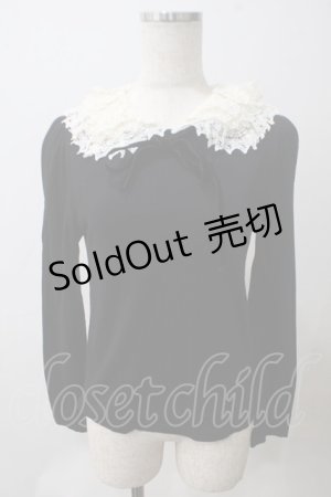 画像: Jane Marple / マルチレースカラーカットソー M 黒 Y-25-05-25-096-JM-TO-SZ-ZY