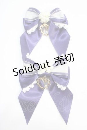 画像: BABY,THE STARS SHINE BRIGHT / Pearl Bouquetミニリボンコーム  ネイビー Y-25-05-25-014-BA-AC-SZ-ZY