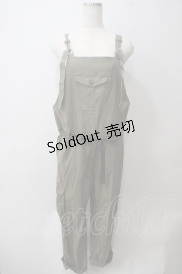 画像1: Jane Marple Dans Le Salon / キュプラコットンツイルサロペット M カーキ Y-25-05-25-124-JM-PA-SZ-ZY (1)