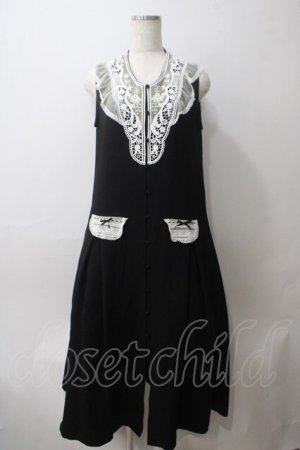 画像: SERAPHIM / モチーフレースのジャンパースカート  黒 Y-25-05-25-131-LO-OP-SZ-ZY