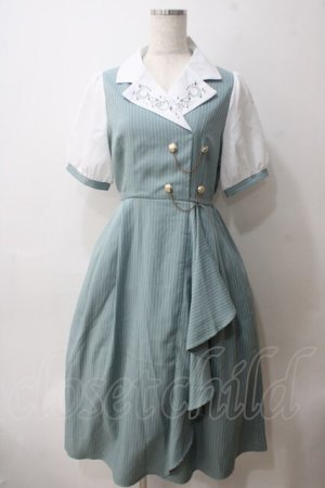 画像: axes femme / 夜空刺繍襟ドッキングワンピース F ミント Y-25-05-25-153-AX-OP-SZ-ZY