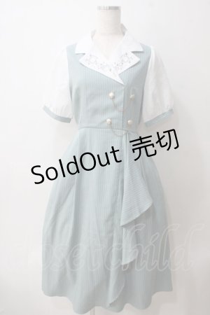 画像: axes femme / 夜空刺繍襟ドッキングワンピース F ミント Y-25-05-25-153-AX-OP-SZ-ZI