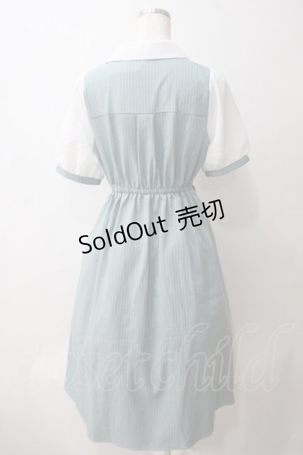 axes femme / 夜空刺繍襟ドッキングワンピース F ミント Y-25-05