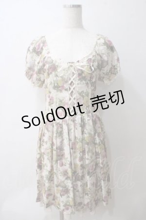 画像: axes femme / 花柄オフショルワンピース  キナリ Y-25-05-25-155-AX-OP-SZ-ZY