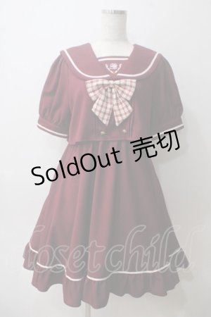 画像: Amavel / Dreamingセーラーワンピース F ボルドー Y-25-05-25-157-CA-OP-SZ-ZY