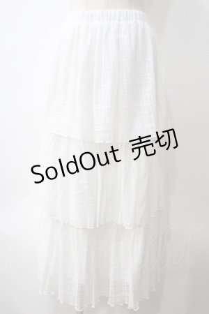 画像: merry jenny / checkチュールティアードスカート F オフホワイト Y-25-05-25-168-LO-SK-SZ-ZY