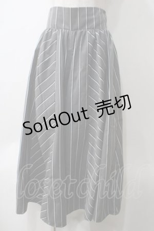 画像: axes femme / 連釦ストライプガウチョパンツ F グレー Y-25-05-25-169-AX-PA-SZ-ZY