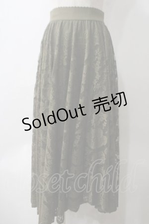 画像: axes femme / レースサーキュラースカート  カーキ Y-25-05-25-173-AX-SK-SZ-ZT142