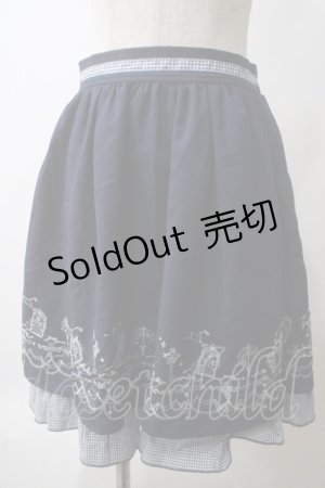 画像: axes femme POETIQUE / メルヘン刺繍スカート M 紺 Y-25-05-25-175-AX-SK-SZ-ZY