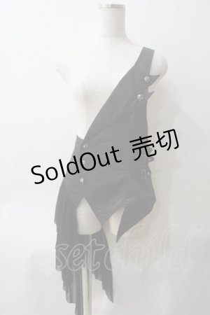 画像: ALGONQUINS / ワンショルダー変形ベスト F 黒 Y-25-05-25-183-AL-TO-SZ-ZY