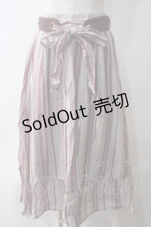 画像: 【SALE】axes femme / 先染マルチストライプスカート  赤 Y-25-05-25-208-AX-SK-SZ-ZT179