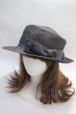 画像1: Jane Marple / リボンストローハット  グレー Y-25-05-25-043-JM-AC-SZ-ZT-K004 (1)