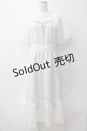 画像: axes femme / すみれ刺繍ワンピース  白 Y-25-05-29-046-AX-OP-SZ-ZY