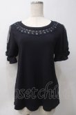 画像1: axes femme / 袖デザイン半袖プルオーバー M 紺 Y-25-05-29-006-AX-TO-SZ-ZY (1)