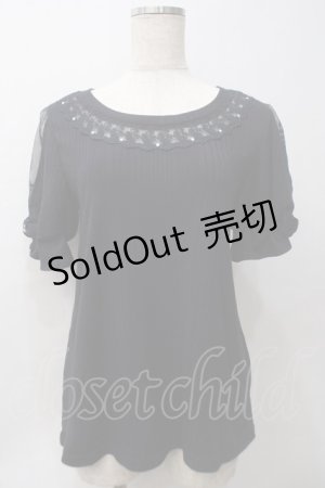 画像: axes femme / 袖デザイン半袖プルオーバー M 紺 Y-25-05-29-006-AX-TO-SZ-ZY