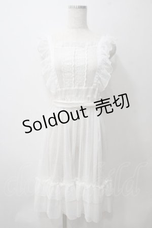 画像: axes femme kawaii / ドットチュールエプロン M 白 Y-25-05-29-050-AX-OP-SZ-OS