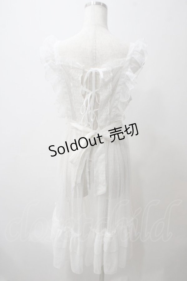 axes femme kawaii ドットチュールエプロン 白 axes femme kawaii ドットチュールエプロン 白 - メルカリ